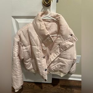 Cream cropped puffer size medium - never worn!!